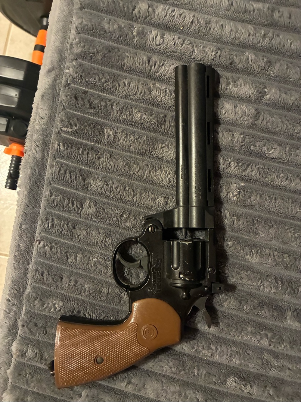 Classic Black Revolver with Brown Grip - Men Accessories